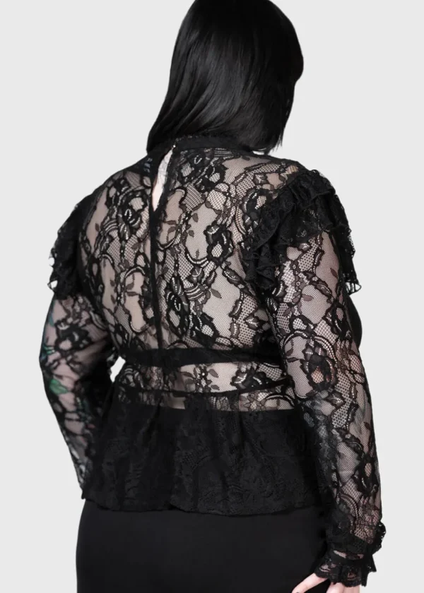 Killstar Fickle Feud Lace Blouse Black