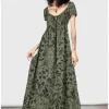 Killstar Forestine 70's Maxi Dress Green