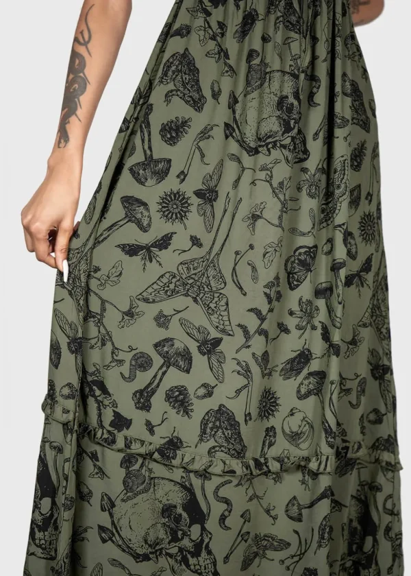 Killstar Forestine 70's Maxi Dress Green