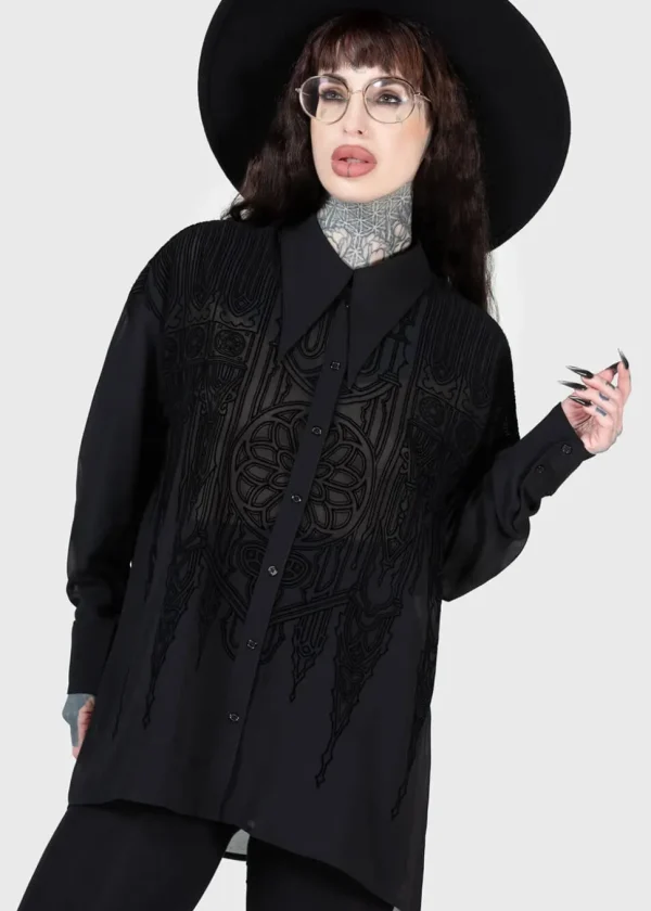 Killstar Gates Of Hell Shirt Blouse Black