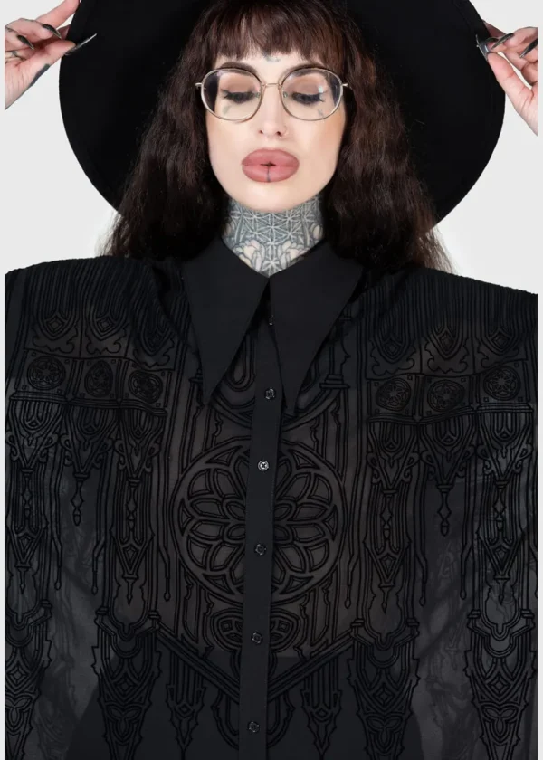 Killstar Gates Of Hell Shirt Blouse Black