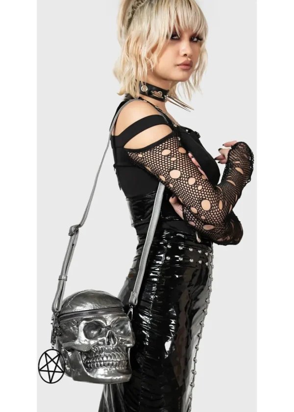 Killstar Grave Digger Skull Bag Gunmetal