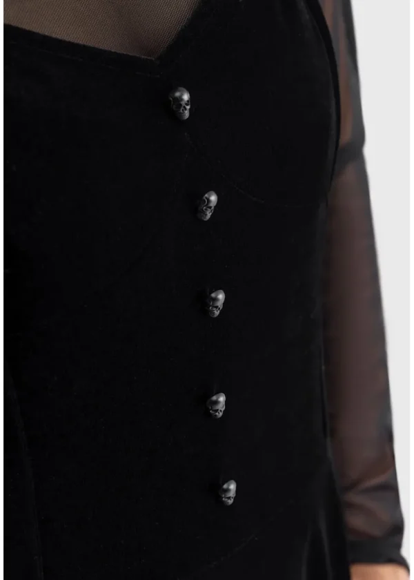 Killstar Illusionary Velvet Dress Black