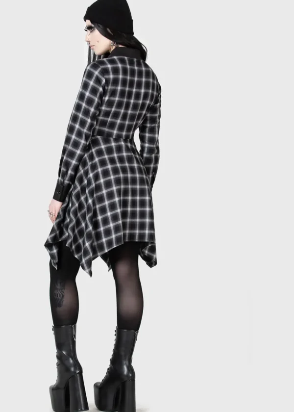 Killstar Kihilist Artem Check Shirt Dress Black
