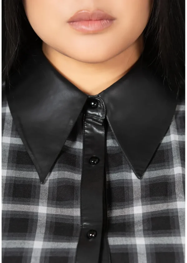 Killstar Kihilist Artem Check Shirt Dress Black
