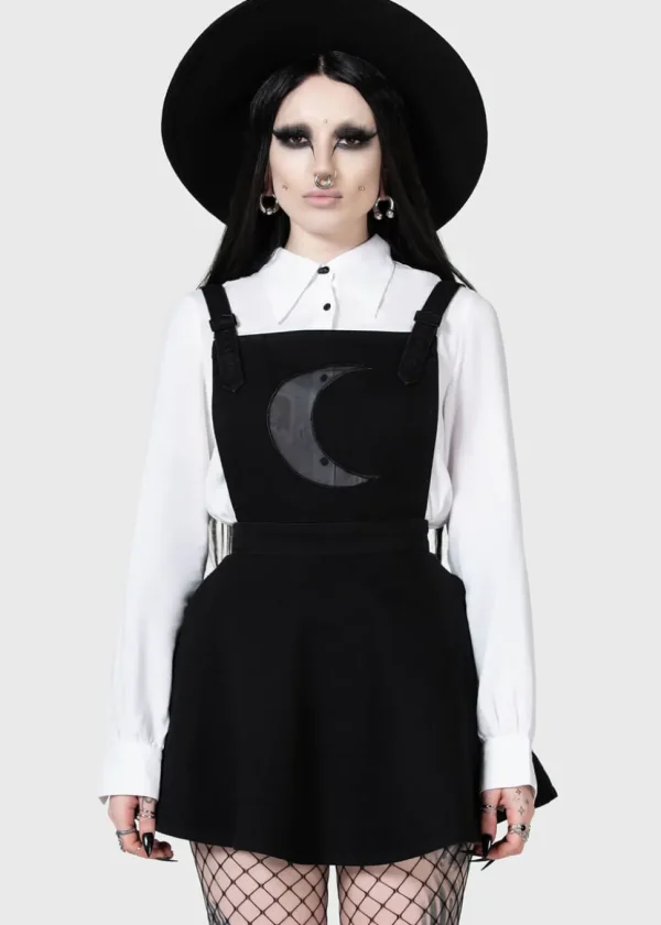 Killstar Kihilist Luna Orb Moon Pinafore Dress Black
