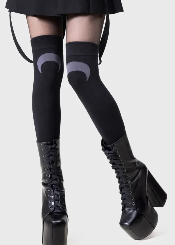 Killstar Kihilist Lunaloom High Socks Black