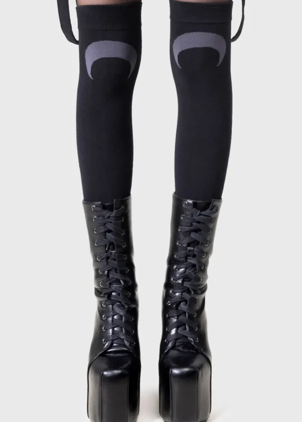 Killstar Kihilist Lunaloom High Socks Black