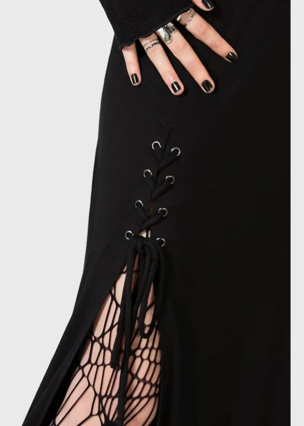 Killstar Kihilist Secretly Weep Maxi Skirt Black
