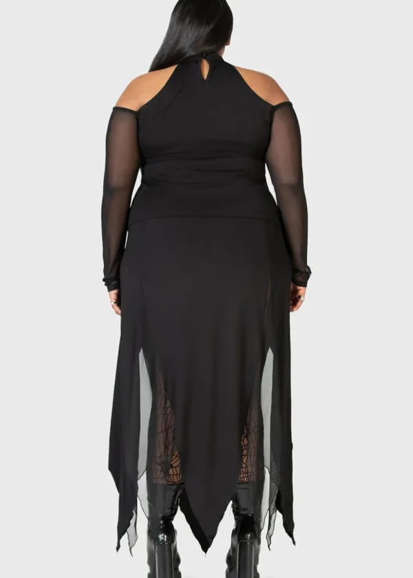 Killstar Kihilist The Grimmer The Better Midi Skirt Black