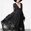 Killstar Misty Night 70's Maxi Dress Black