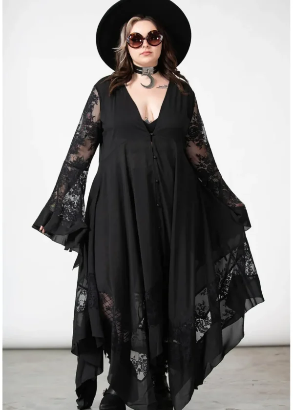 Killstar Misty Night 70's Maxi Dress Black