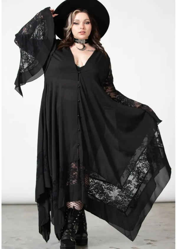 Killstar Misty Night 70's Maxi Dress Black