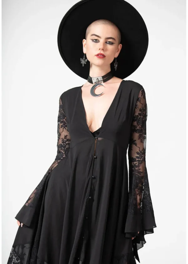 Killstar Misty Night 70's Maxi Dress Black