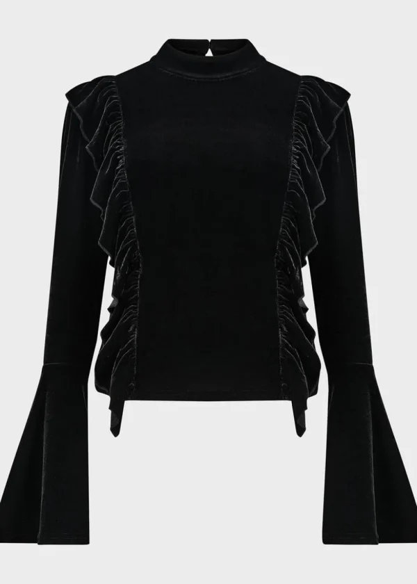 Killstar Noxine Velvet Top Black