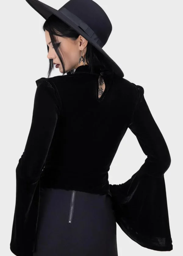 Killstar Noxine Velvet Top Black