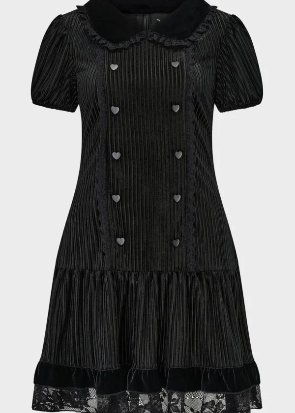 Killstar Riddleton Heart Velvet Dress Black