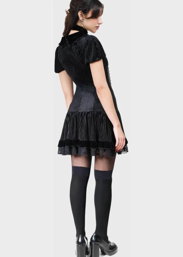 Killstar Riddleton Heart Velvet Dress Black