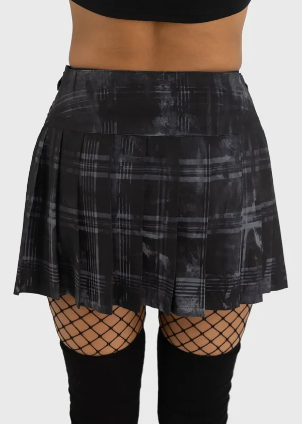 Killstar Stormcloud Bats Mini Skirt Gray Black