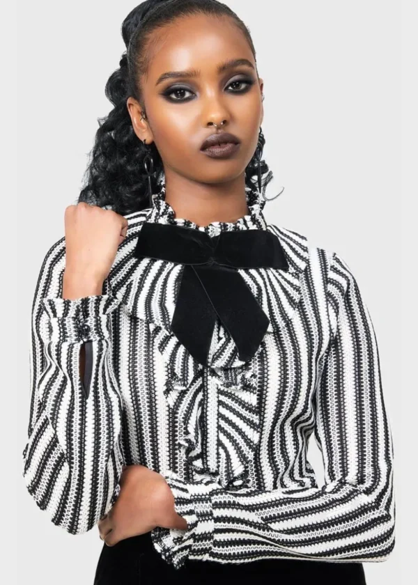 Killstar Tenebrielle Blouse Black White