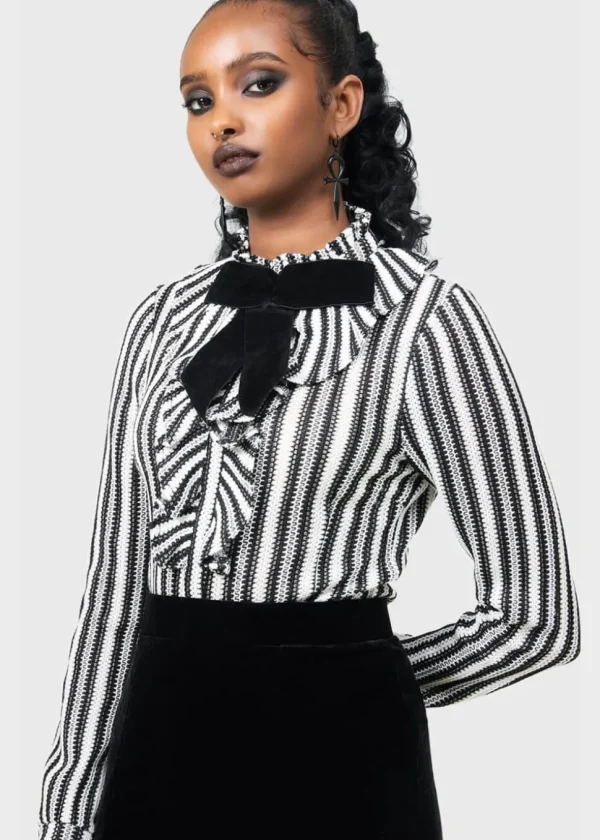 Killstar Tenebrielle Blouse Black White