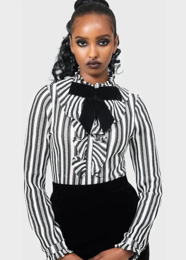 Killstar Tenebrielle Blouse Black White