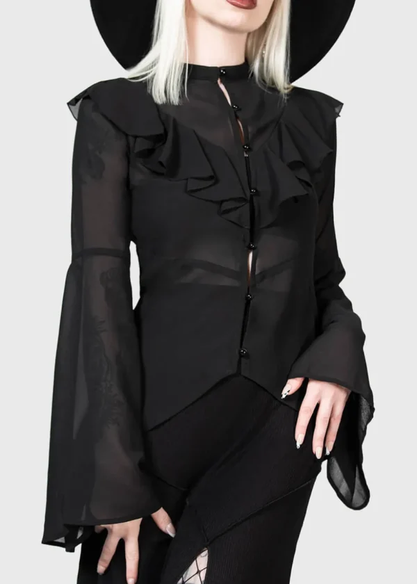 Killstar Valentine's Heart Blouse Black