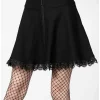 Killstar Viktoria Cross Mini Skirt Black