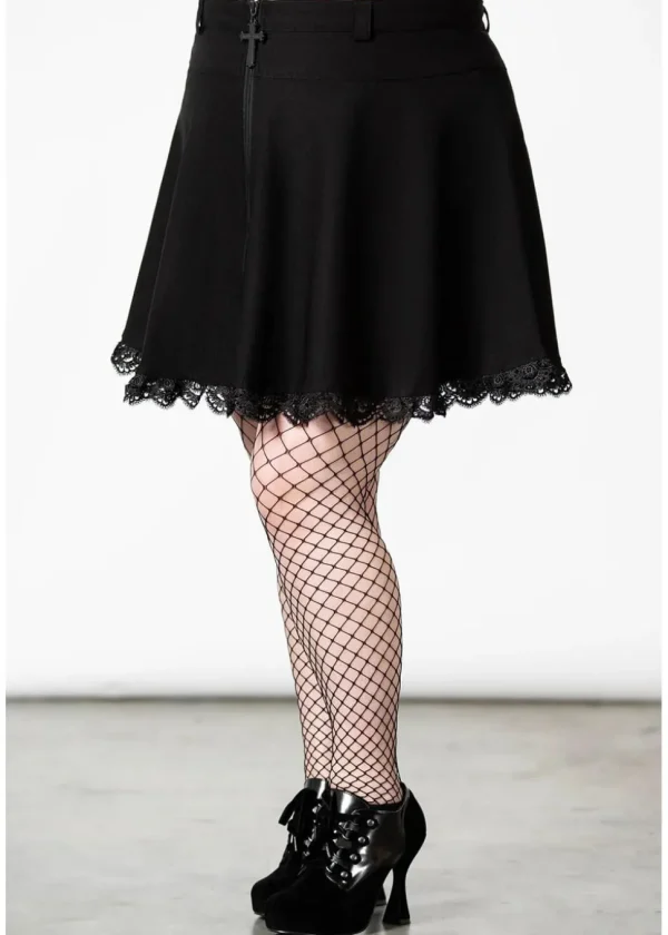 Killstar Viktoria Cross Mini Skirt Black