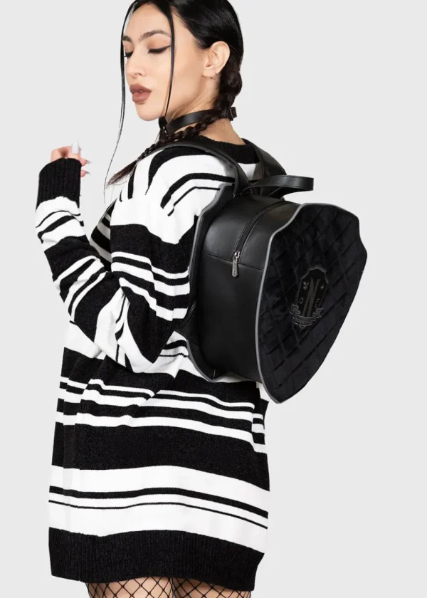 Killstar Wednesday Not Friends Material Backpack Black