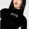 Killstar Wednesday Allergic To Colour Velvet Top Black