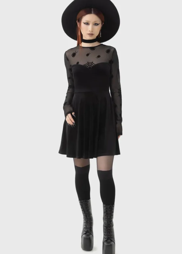 Killstar x Beetlejuice Here Lies Beetlejuice Mini Dress Black