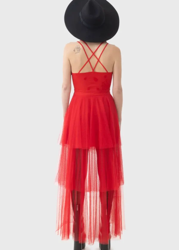 Killstar x Beetlejuice Lydia Deetz Maxi Dress Red