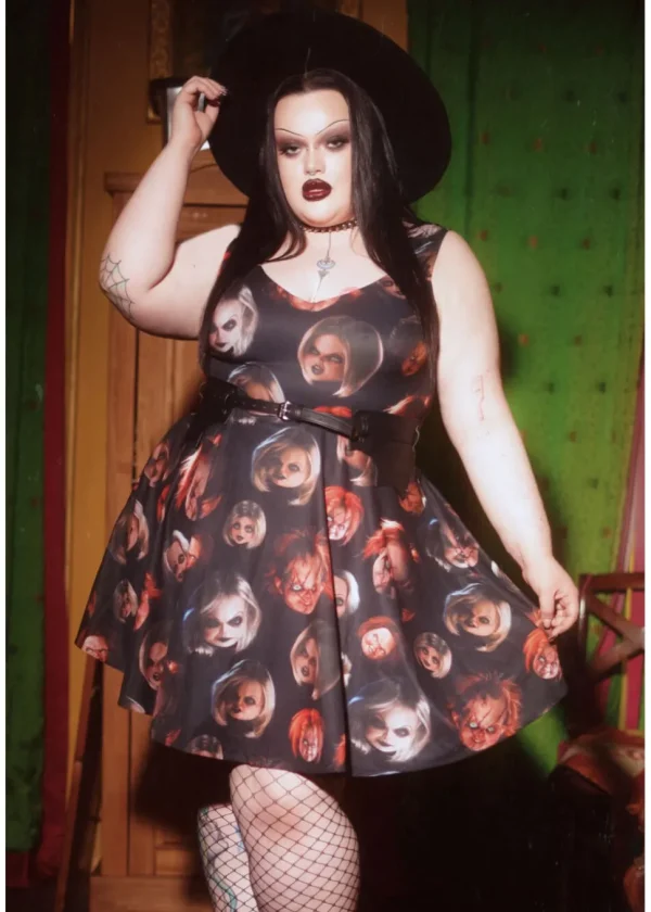 Killstar x Chucky Did You Miss Me Andy Skater Dress Black