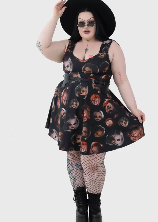 Killstar x Chucky Did You Miss Me Andy Skater Dress Black