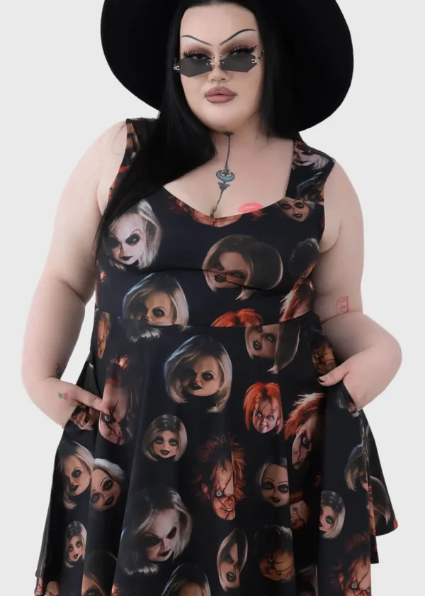 Killstar x Chucky Did You Miss Me Andy Skater Dress Black