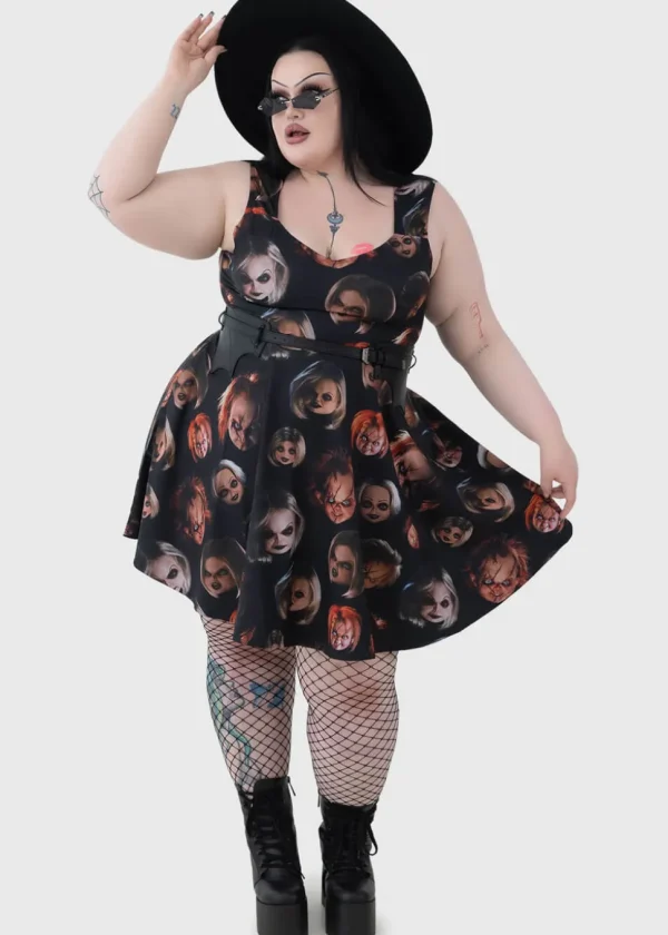 Killstar x Chucky Did You Miss Me Andy Skater Dress Black