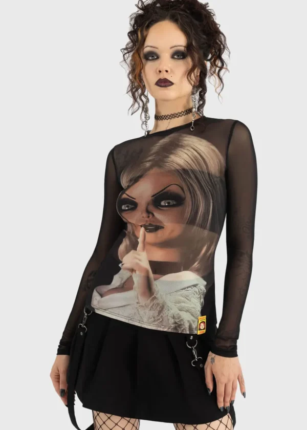 Killstar x Chucky You're A Doll Mesh Top Back