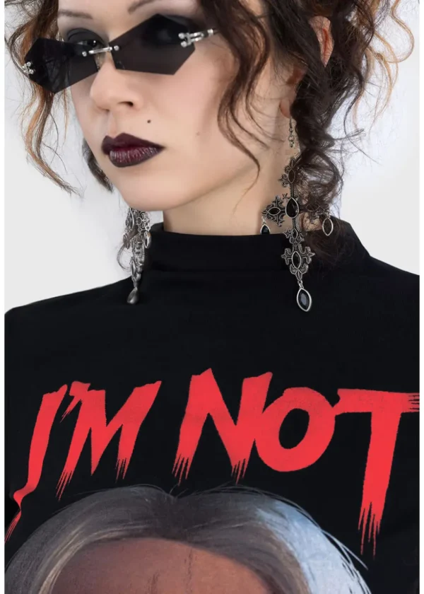 Killstar x Chucky You're A Real Doll Mini Dress Black