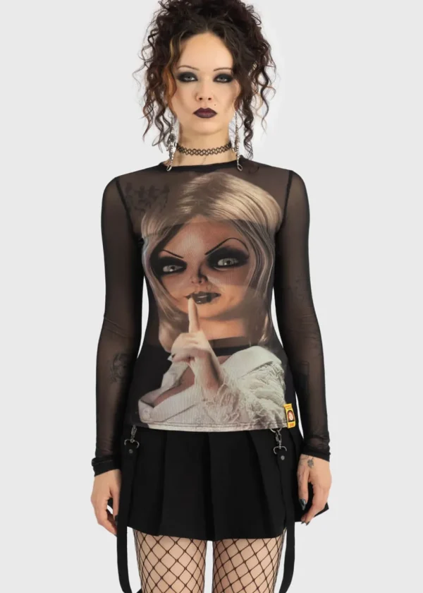Killstar x Chucky You're A Doll Mesh Top Back