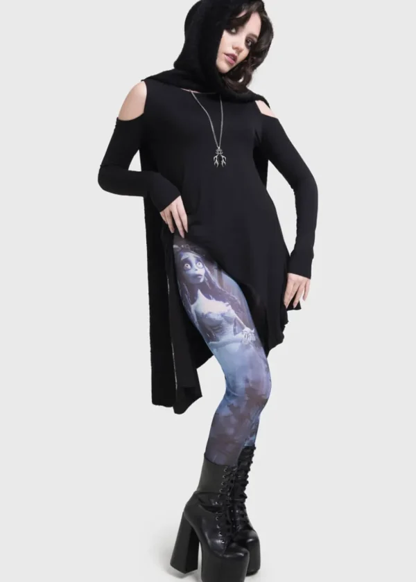 Killstar x Corpse Bride Emily In The Night Leggings Black Blue