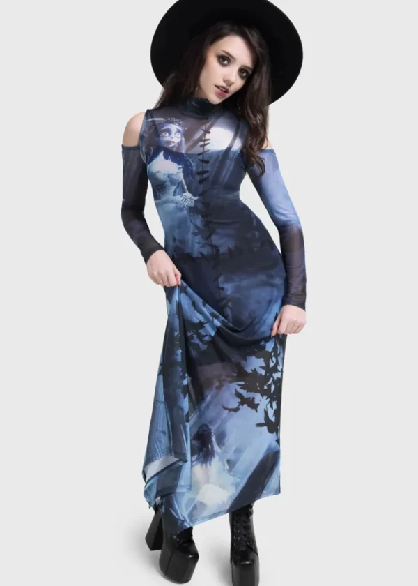 Killstar x Corpse Bride Emily In The Night Maxi Dress Blue
