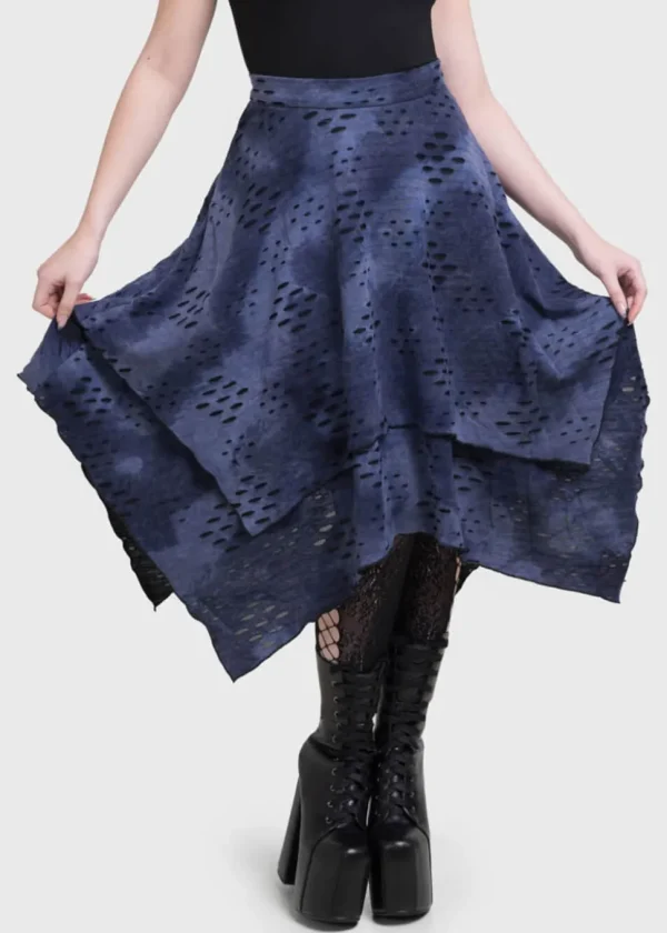 Killstar x Corpse Bride Hauntly Maiden Skirt Blue