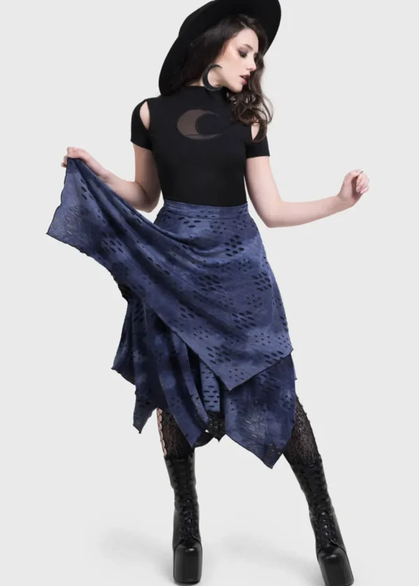 Killstar x Corpse Bride Hauntly Maiden Skirt Blue