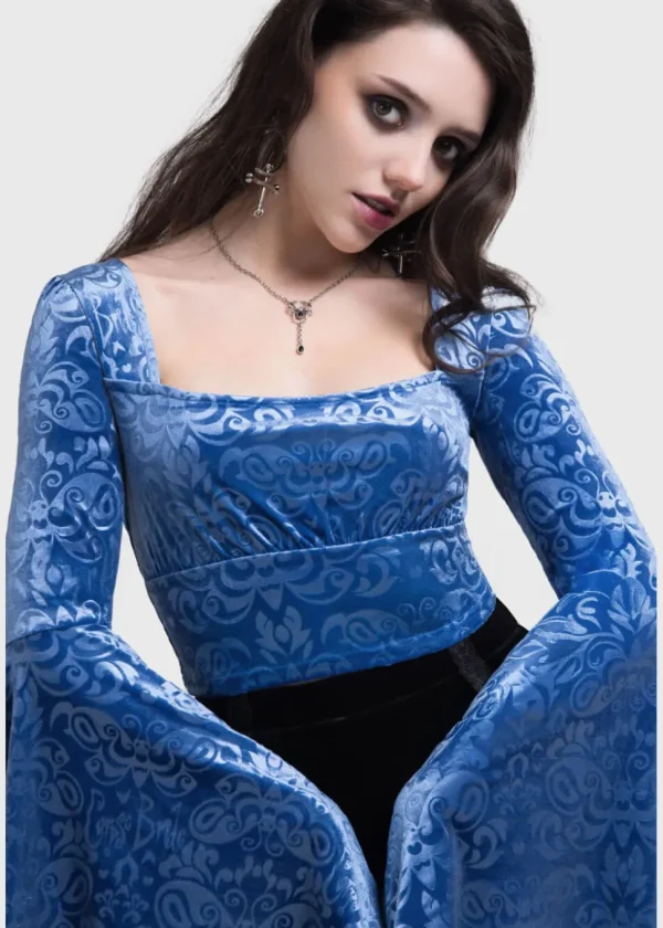 Killstar x Corpse Bride Whimsy Flutter Top Blue