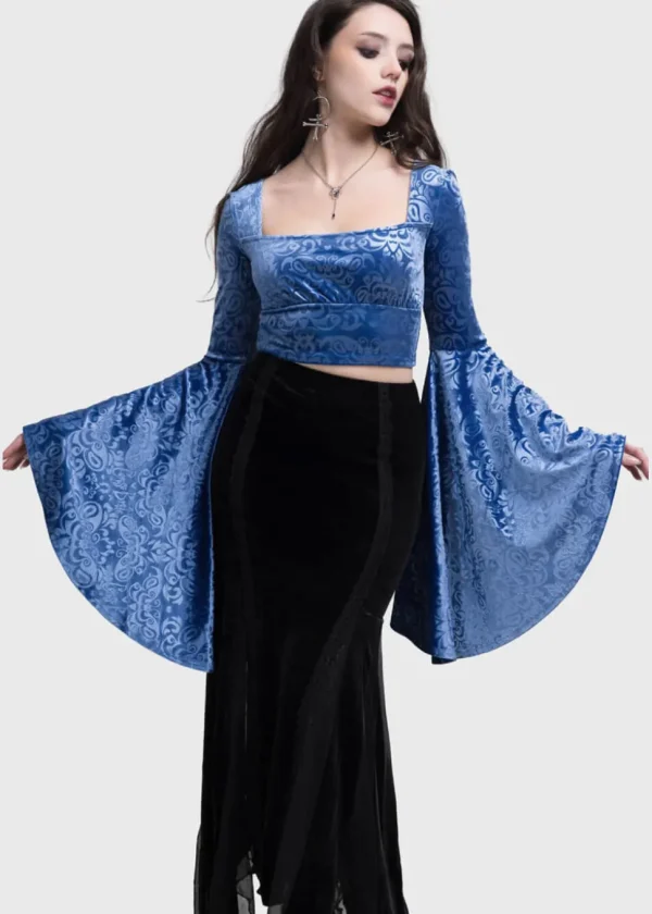Killstar x Corpse Bride Whimsy Flutter Top Blue