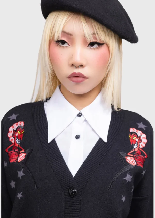 Killstar x Powerpuff Girls Splendidly Evil Cardigan Black
