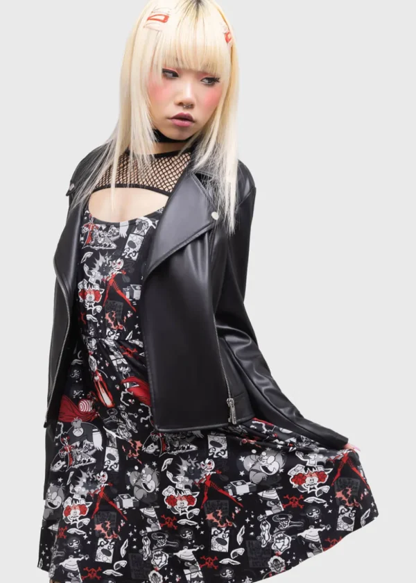 Killstar x Powerpuff Girls Evil Inside Skater Dress Black