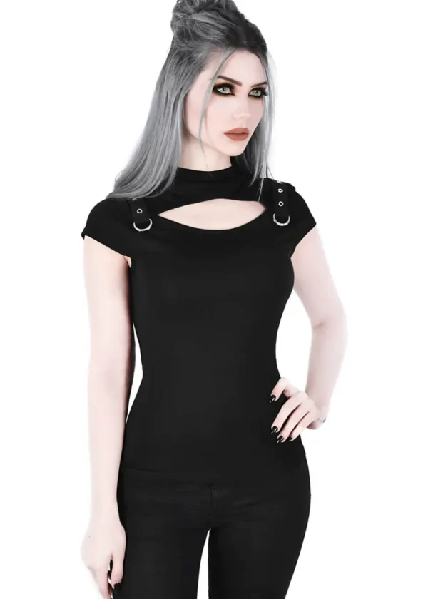 Killstar Xara Keyhole Top Black