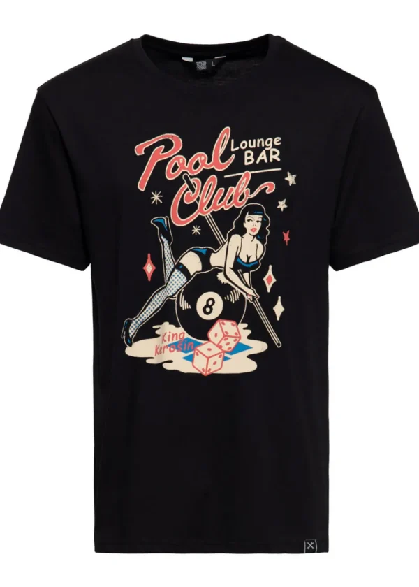 King Kerosin Mens Poolclub T-Shirt Black